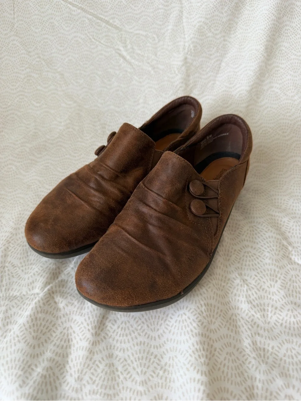 BareTraps Chestnut Brown Leather Slip-On Loafers